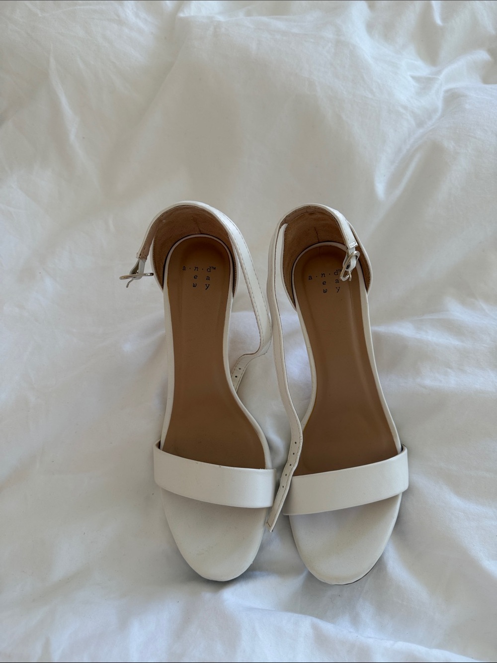 Target White Ankle-Strap Heeled Sandals